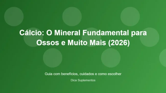Cálcio: O Mineral Fundamental para Ossos e Muito Mais (2026) – Dica Suplementos Cálcio: O Mineral Fundamental para Ossos e Muito Mais (2026) - imagem ilustrativa sobre benefícios, cuidados e suplementação
